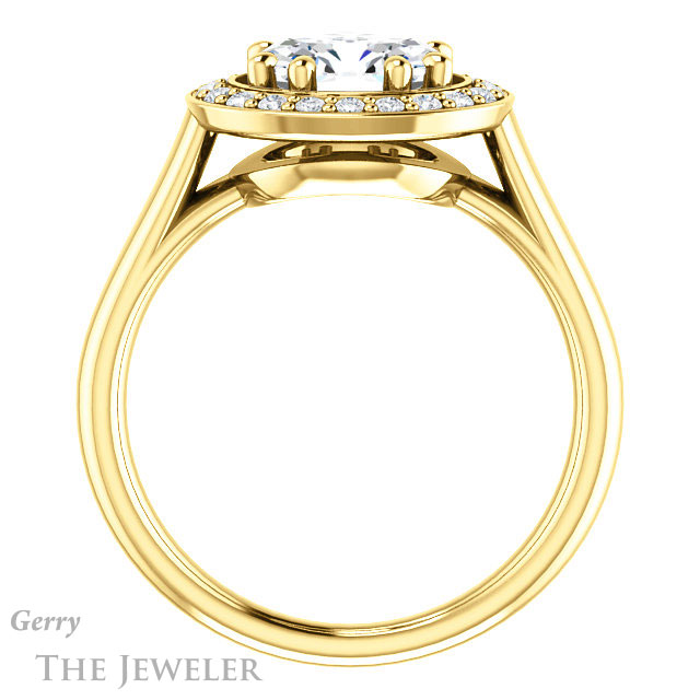 Oval Shaped Forever One Moissanite Engagement Ring #GTJ1191-oval-fo-y