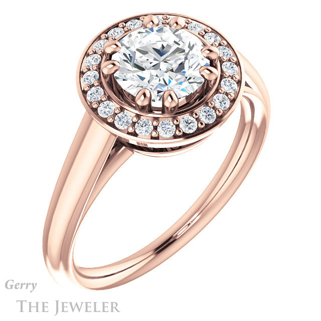 Round Cut Forever One Moissanite Engagement Ring #GTJ1191-round-fo-r