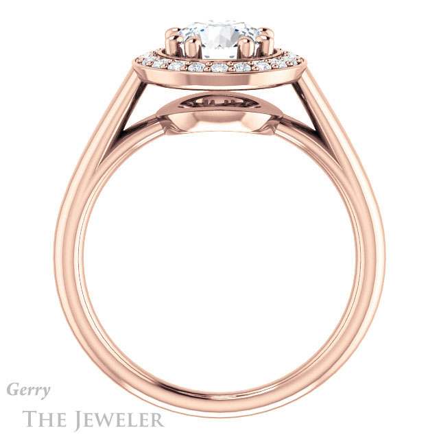 Round Cut Forever One Moissanite Engagement Ring #GTJ1191-round-fo-r