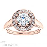 Round Cut Forever One Moissanite Engagement Ring #GTJ1191-round-fo-r