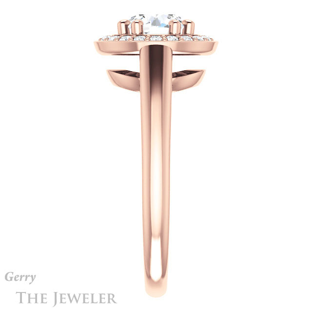 Round Cut Forever One Moissanite Engagement Ring #GTJ1191-round-fo-r