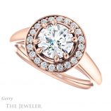 Round Cut Forever One Moissanite Engagement Ring #GTJ1191-round-fo-r