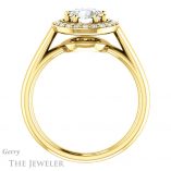 Round Cut Forever One Moissanite Engagement Ring #GTJ1191-round-fo-y