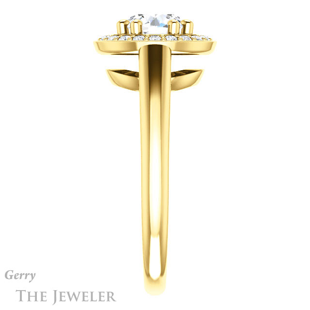 Round Cut Forever One Moissanite Engagement Ring #GTJ1191-round-fo-y