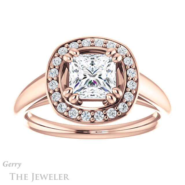 Princess Cut Forever One Moissanite Engagement Ring #GTJ1191-square-fo-r
