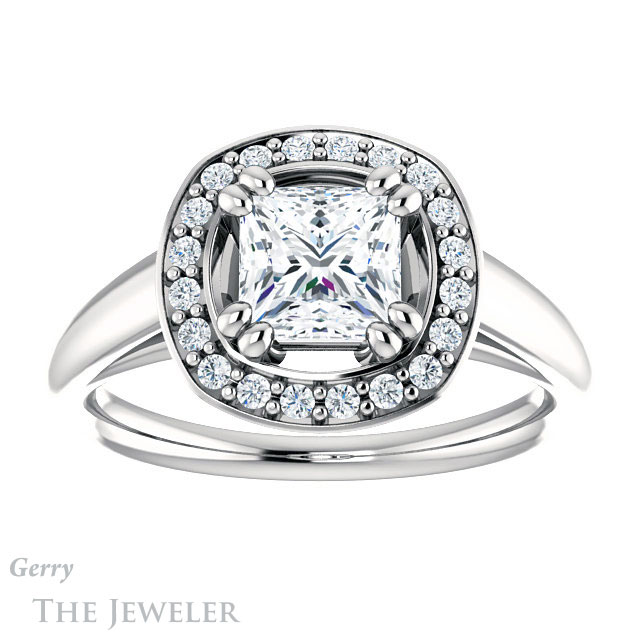 Princess Cut Forever One Moissanite Engagement Ring #GTJ1191-square-fo-w