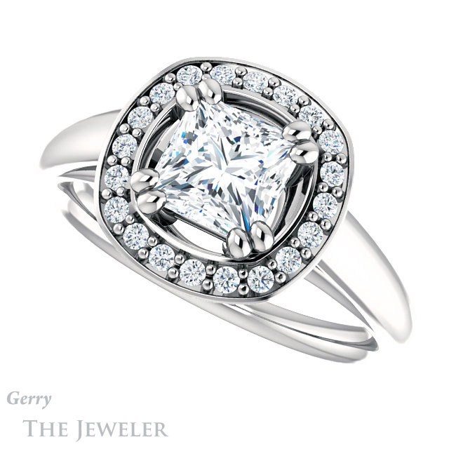 Princess Cut Forever One Moissanite Engagement Ring #GTJ1191-square-fo-w