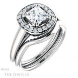 Princess Cut Forever One Moissanite Engagement Ring #GTJ1191-square-fo-w