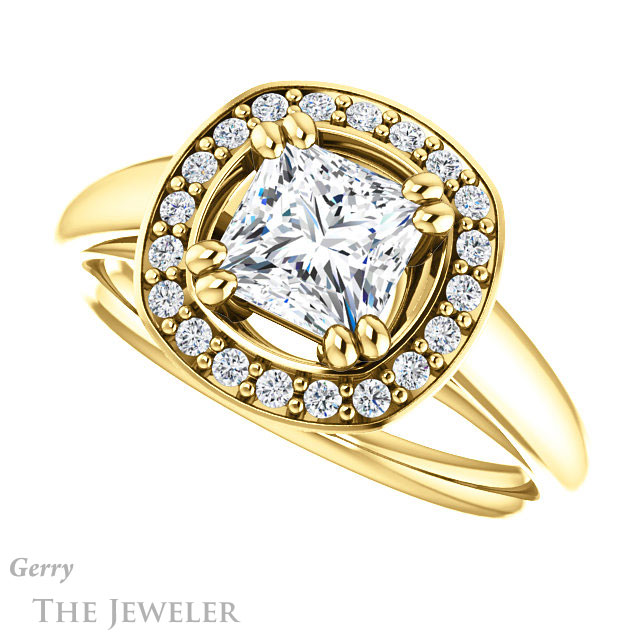 Princess Cut Forever One Moissanite Engagement Ring #GTJ1191-square-fo-y