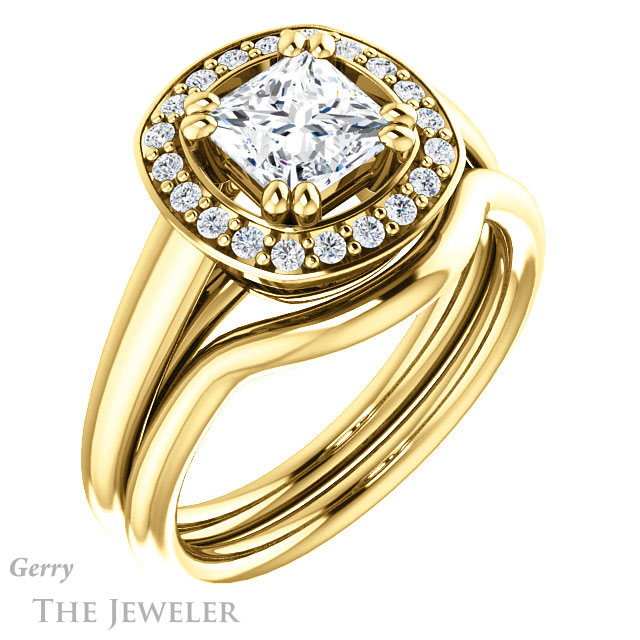 Princess Cut Forever One Moissanite Engagement Ring #GTJ1191-square-fo-y