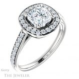 Cushion Cut Forever One Moissanite Engagement Ring #GTJ1192-cushion-fo-w