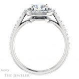 Cushion Cut Forever One Moissanite Engagement Ring #GTJ1192-cushion-fo-w