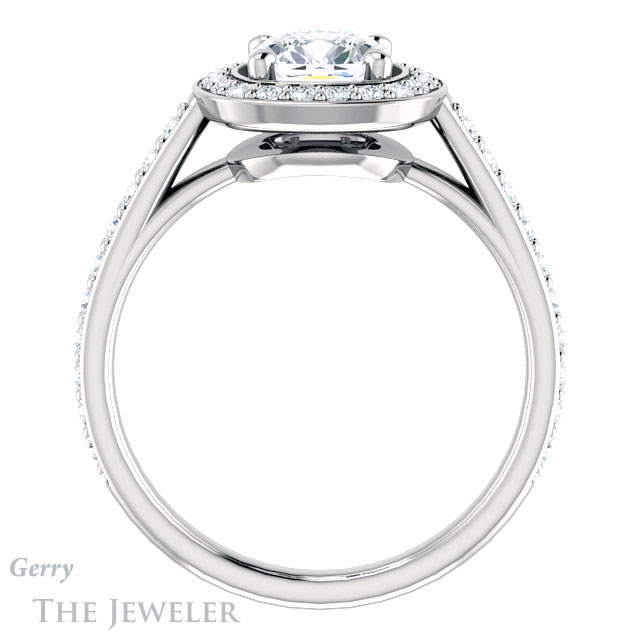 Cushion Cut Forever One Moissanite Engagement Ring #GTJ1192-cushion-fo-w