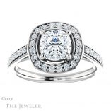 Cushion Cut Forever One Moissanite Engagement Ring #GTJ1192-cushion-fo-w
