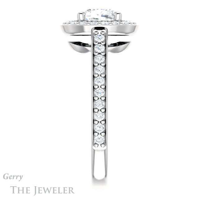 Cushion Cut Forever One Moissanite Engagement Ring #GTJ1192-cushion-fo-w