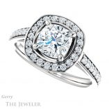 Cushion Cut Forever One Moissanite Engagement Ring #GTJ1192-cushion-fo-w