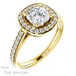 Cushion Cut Forever One Moissanite Engagement Ring #GTJ1192-cushion-fo-y 4 Cushion Cut Forever One Moissanite Engagement Ring #GTJ1192-cushion-fo-y