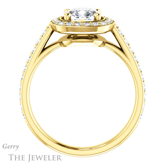 Cushion Cut Forever One Moissanite Engagement Ring #GTJ1192-cushion-fo-y 2 Cushion Cut Forever One Moissanite Engagement Ring #GTJ1192-cushion-fo-y