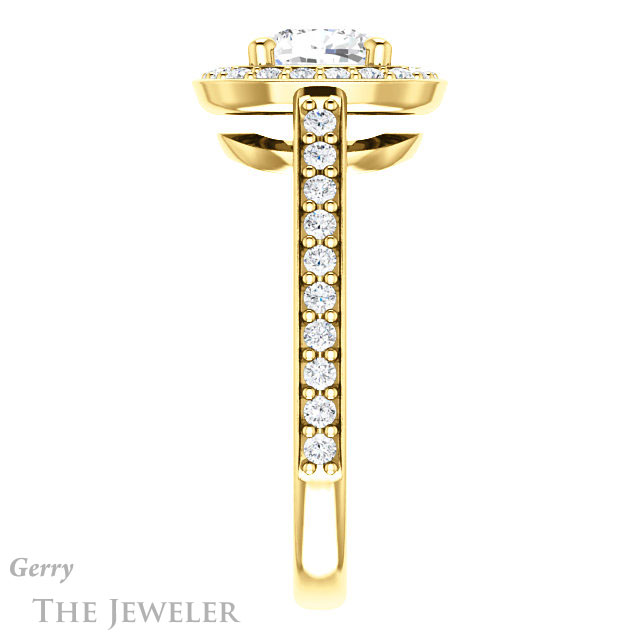 Cushion Cut Forever One Moissanite Engagement Ring #GTJ1192-cushion-fo-y 3 Cushion Cut Forever One Moissanite Engagement Ring #GTJ1192-cushion-fo-y