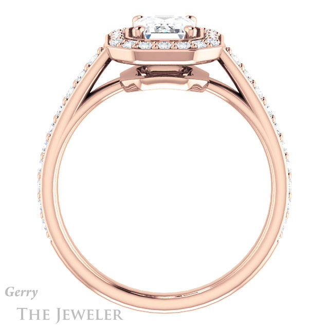 Emerald Cut Forever Brilliant Moissanite Engagement Ring #GTJ1192-emerald-fb-r