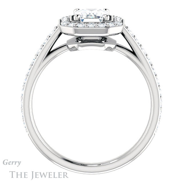 Emerald Cut Forever Brilliant Moissanite Engagement Ring #GTJ1192-emerald-fb-w