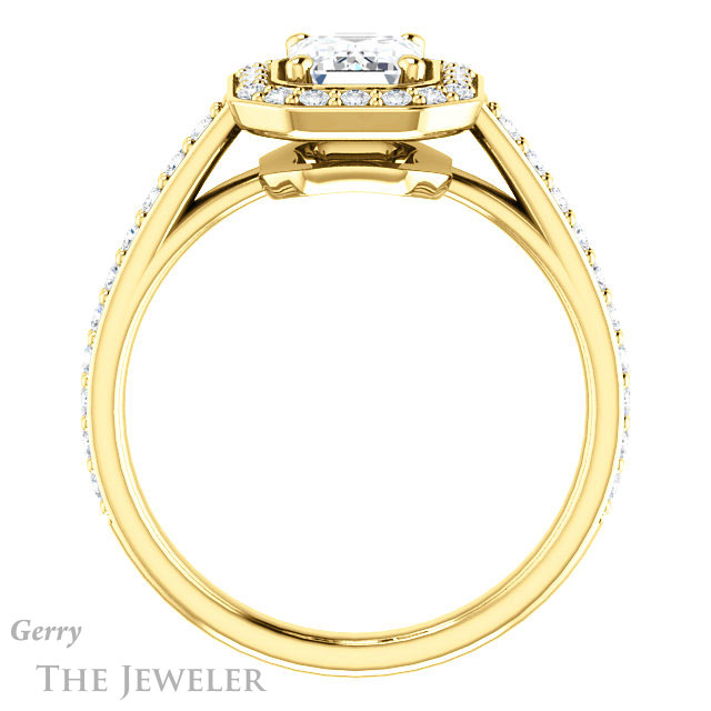 Emerald Cut Forever Brilliant Moissanite Engagement Ring #GTJ1192-emerald-fb-y