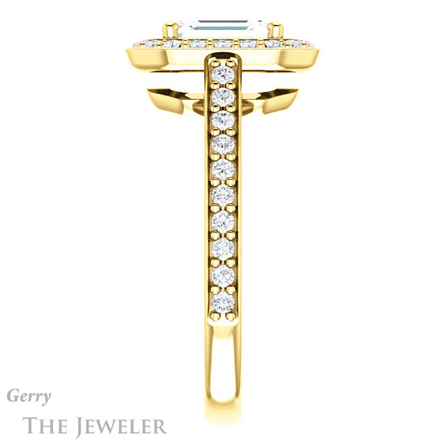 Emerald Cut Forever Brilliant Moissanite Engagement Ring #GTJ1192-emerald-fb-y