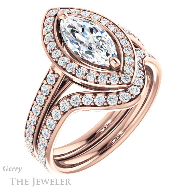 Marquise Cut Forever One Moissanite Engagement Ring #GTJ1192-marquise-fb-r 6 Marquise Cut Forever Brilliant Moissanite Engagement Ring #GTJ1192-marquise-fb-r