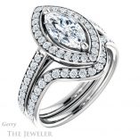 Marquise Cut Forever Brilliant Moissanite Engagement Ring #GTJ1192-marquise-fb-w
