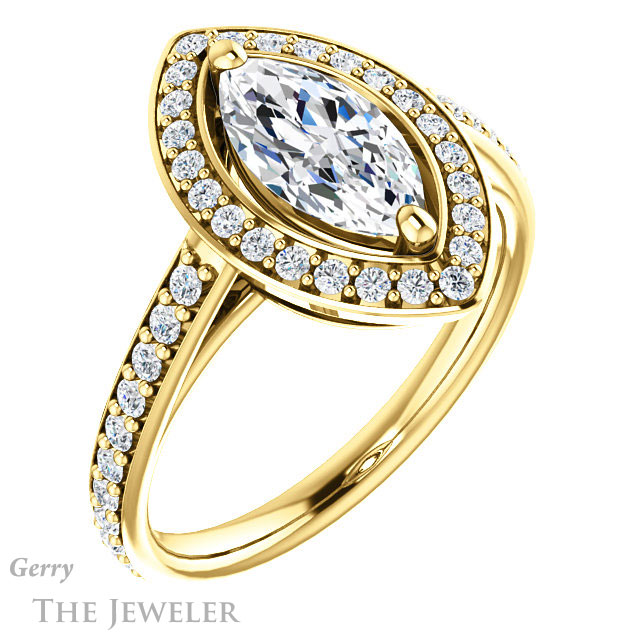 Marquise Cut Forever Brilliant Moissanite Engagement Ring #GTJ1192-marquise-fb-y