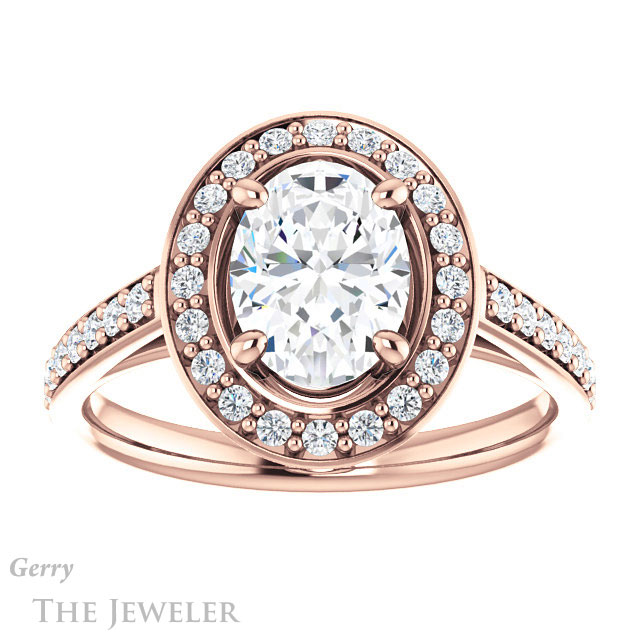Oval Shaped Forever One Moissanite Engagement Ring #GTJ1192-oval-fo-r