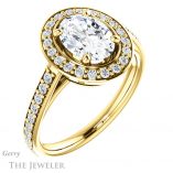 Oval Shaped Forever One Moissanite Engagement Ring #GTJ1192-oval-fo-y