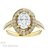 Oval Shaped Forever One Moissanite Engagement Ring #GTJ1192-oval-fo-y