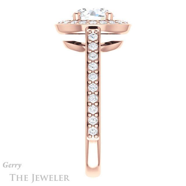 Round Cut Forever One Moissanite Engagement Ring #GTJ1192-round-fo-r