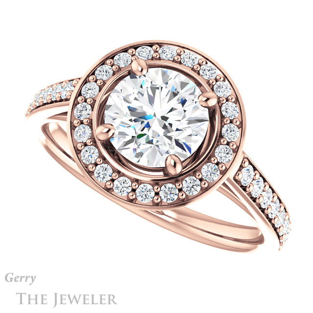 Round Cut Forever One Moissanite Engagement Ring #GTJ1192-round-fo-r