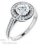 Round Cut Forever One Moissanite Engagement Ring #GTJ1192-round-fo-w