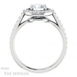 Round Cut Forever One Moissanite Engagement Ring #GTJ1192-round-fo-w