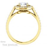 Round Cut Forever One Moissanite Engagement Ring #GTJ1192-round-fo-y