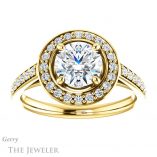 Round Cut Forever One Moissanite Engagement Ring #GTJ1192-round-fo-y