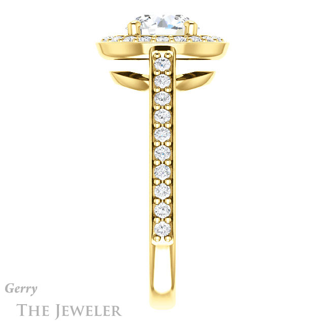 Round Cut Forever One Moissanite Engagement Ring #GTJ1192-round-fo-y