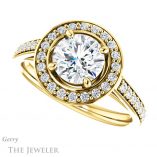 Round Cut Forever One Moissanite Engagement Ring #GTJ1192-round-fo-y