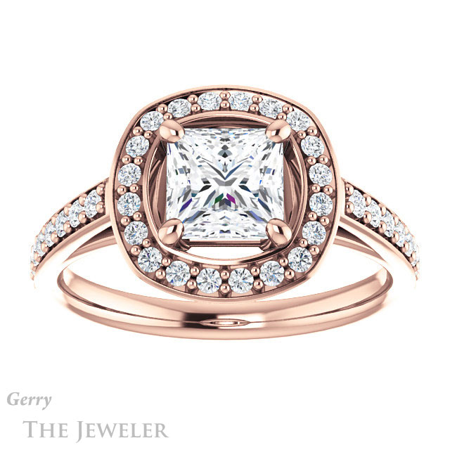 Princess Cut Forever One Moissanite Engagement Ring #GTJ1192-square-fo-r