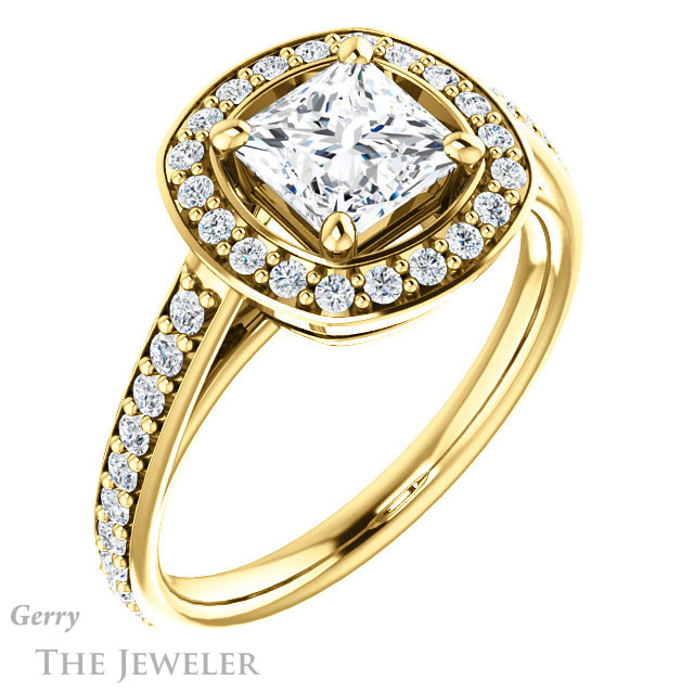 Princess Cut Forever One Moissanite Engagement Ring #GTJ1192-square-fo-y