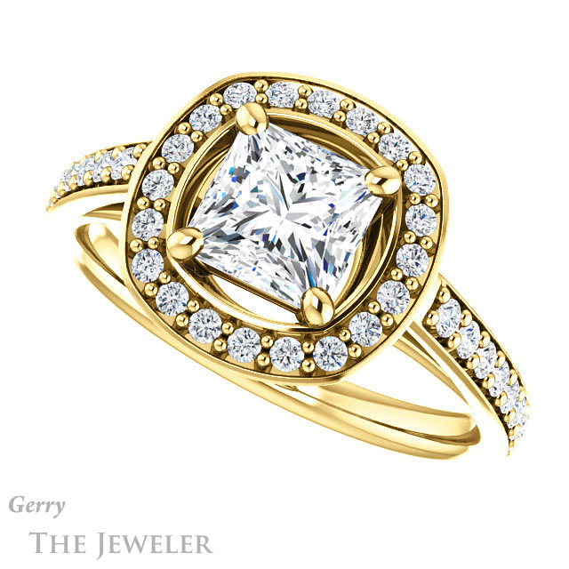 Princess Cut Forever One Moissanite Engagement Ring #GTJ1192-square-fo-y