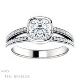 Cushion Cut Forever One Moissanite Engagement Ring #GTJ1193-cushion-fo-w 1 Cushion Cut Forever One Moissanite Engagement Ring #GTJ1193-cushion-fo-w