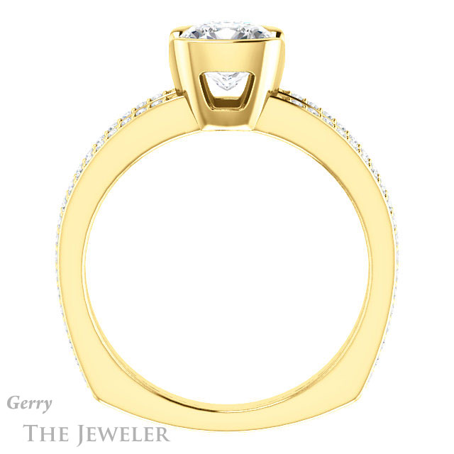 Cushion Cut Forever One Moissanite Engagement Ring #GTJ1193-cushion-fo-y