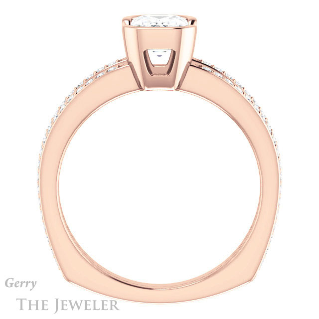 Emerald Cut Forever Brilliant Moissanite Engagement Ring #GTJ1193-emerald-fb-r