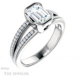 Emerald Cut Forever Brilliant Moissanite Engagement Ring #GTJ1193-emerald-fb-w