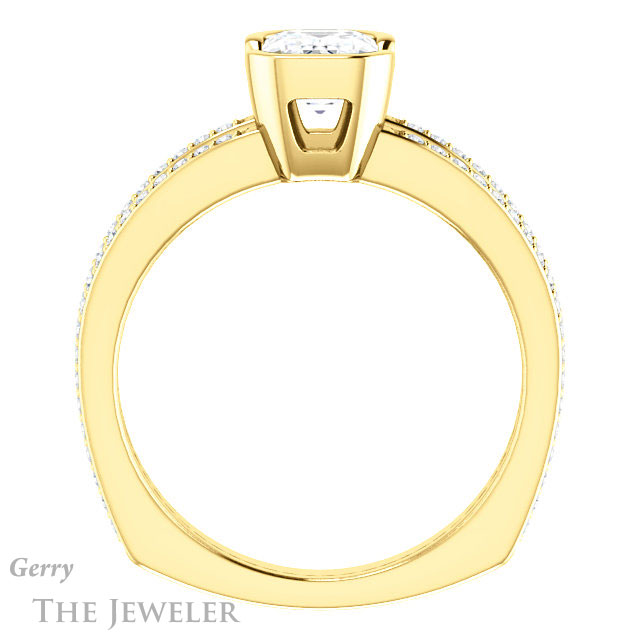 Emerald Cut Forever Brilliant Moissanite Engagement Ring #GTJ1193-emerald-fb-y