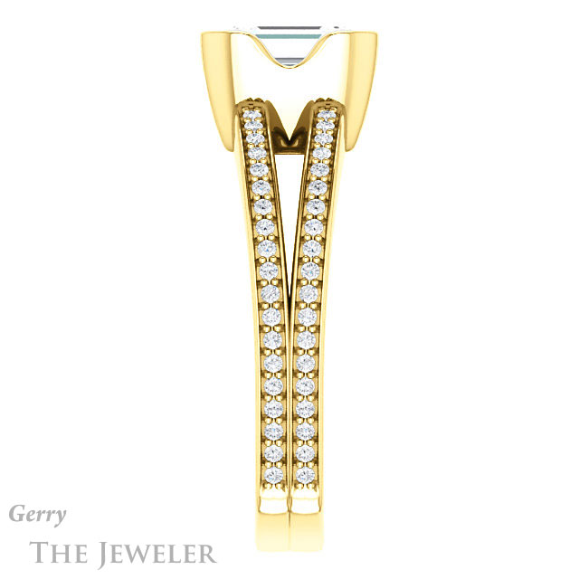 Emerald Cut Forever Brilliant Moissanite Engagement Ring #GTJ1193-emerald-fb-y